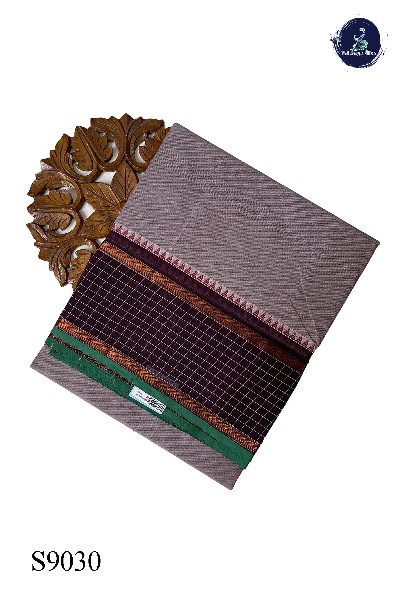 Pastel Shade Chettinad Cotton Saree With Plain Pattern