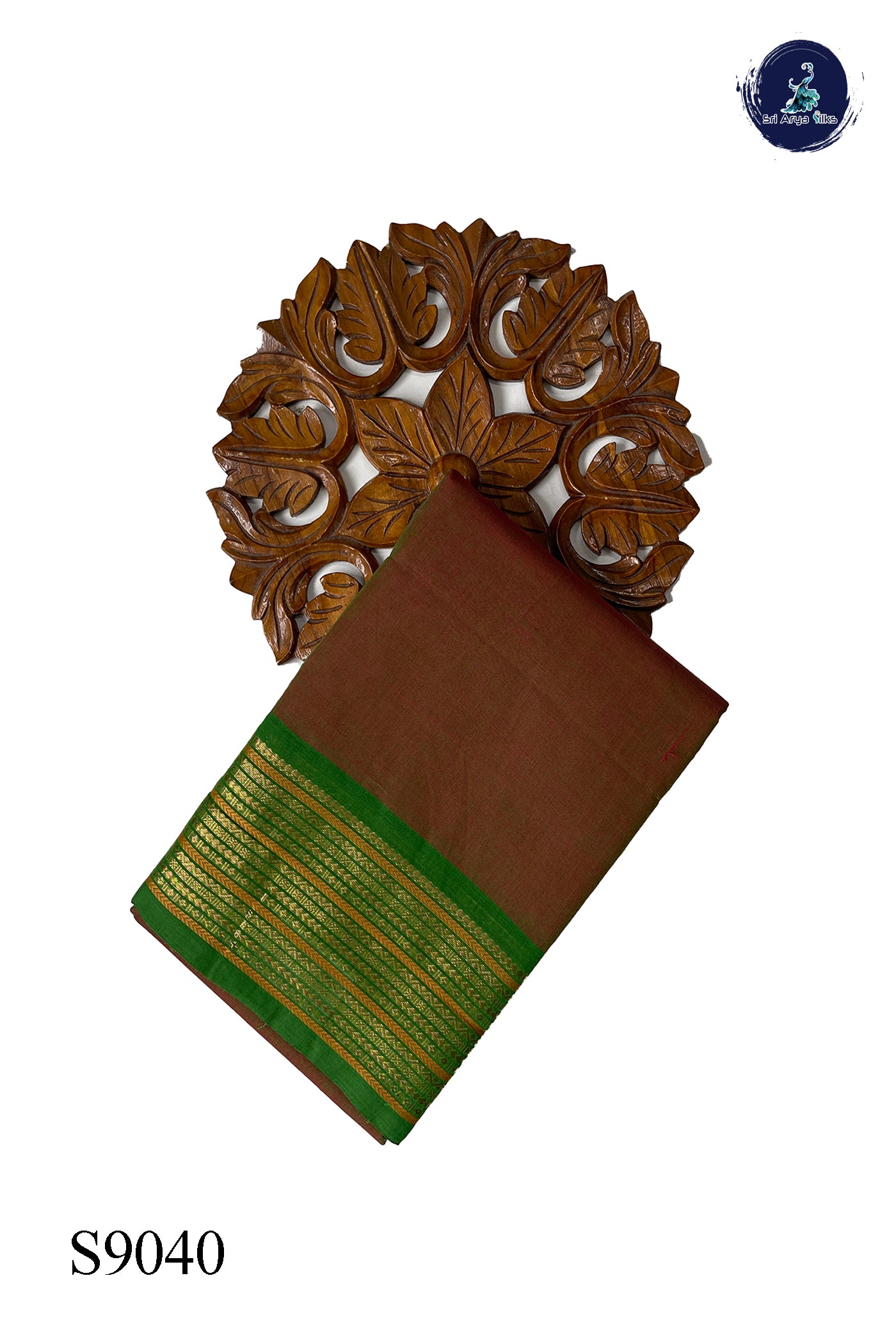 Manthulir Chettinad Cotton Saree With Plain Pattern