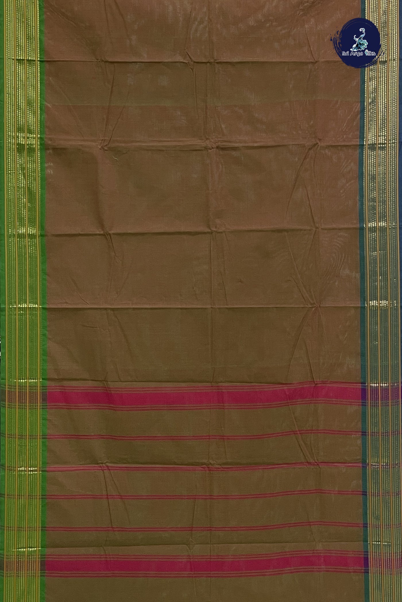 Manthulir Chettinad Cotton Saree With Plain Pattern