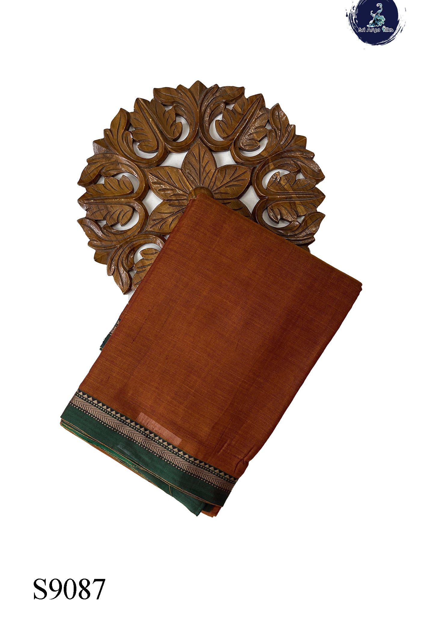 Honey Brown  Cotton Saree With Plain Pattern