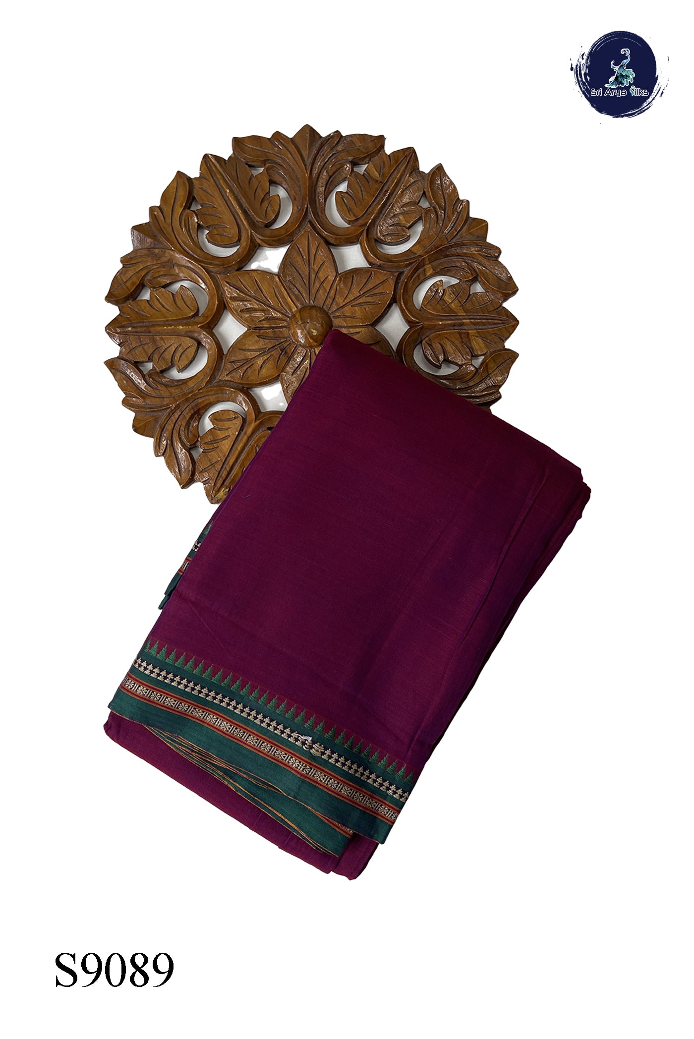 BeetRoot Shade Cotton Saree With Plain Pattern