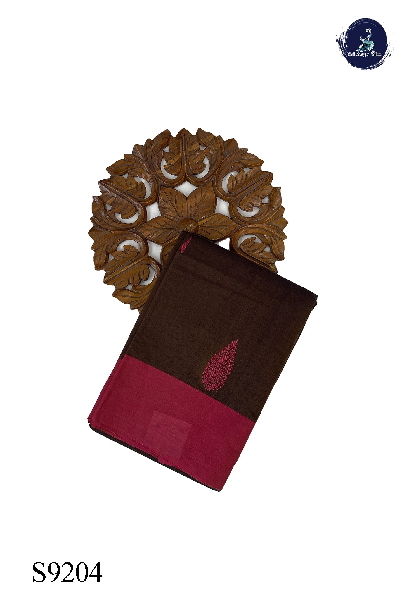 Dual Tone Brown Kanchi Cotton Saree With Buttas Pattern