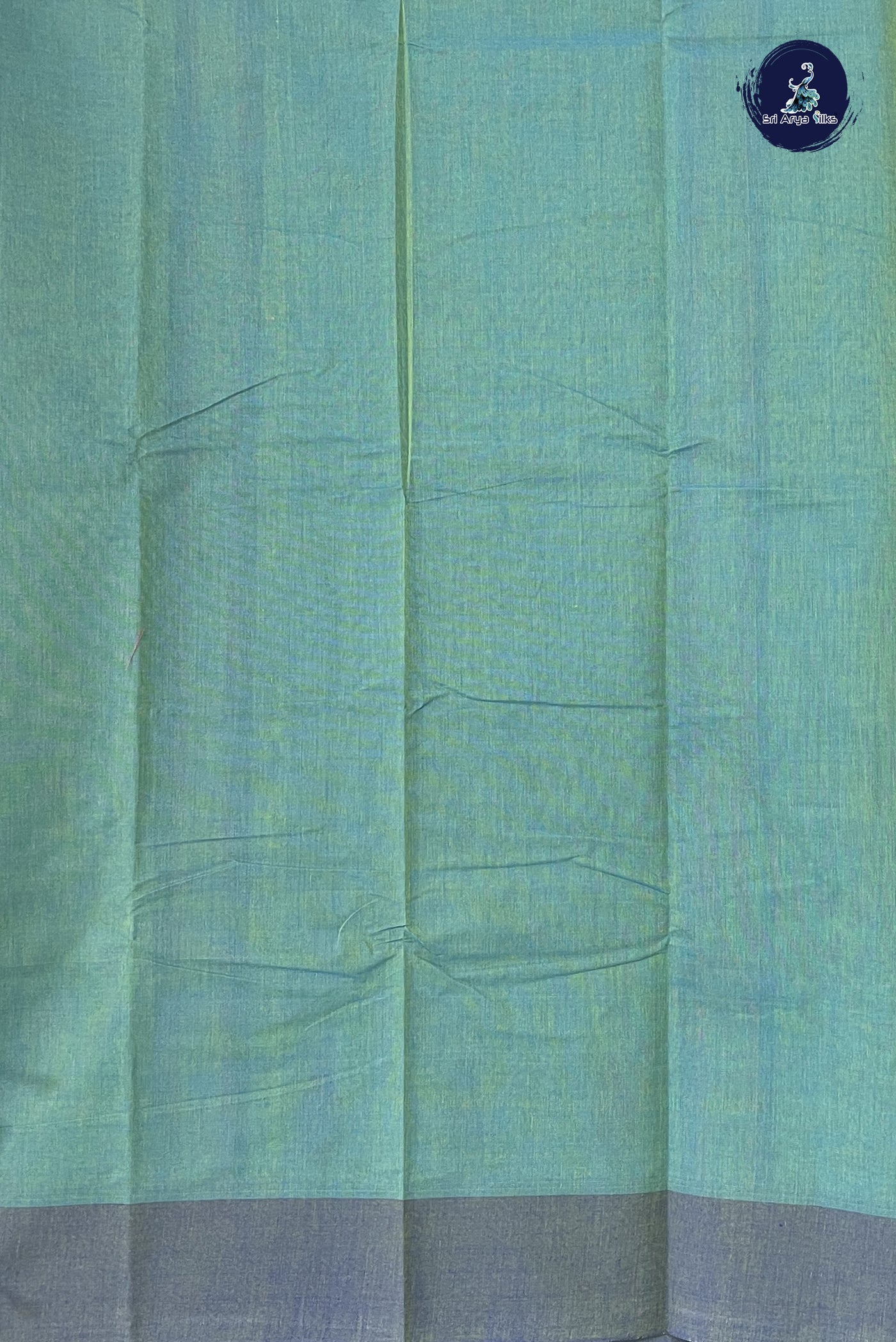 Greenish Blue Kanchi Cotton Saree With Buttas Pattern