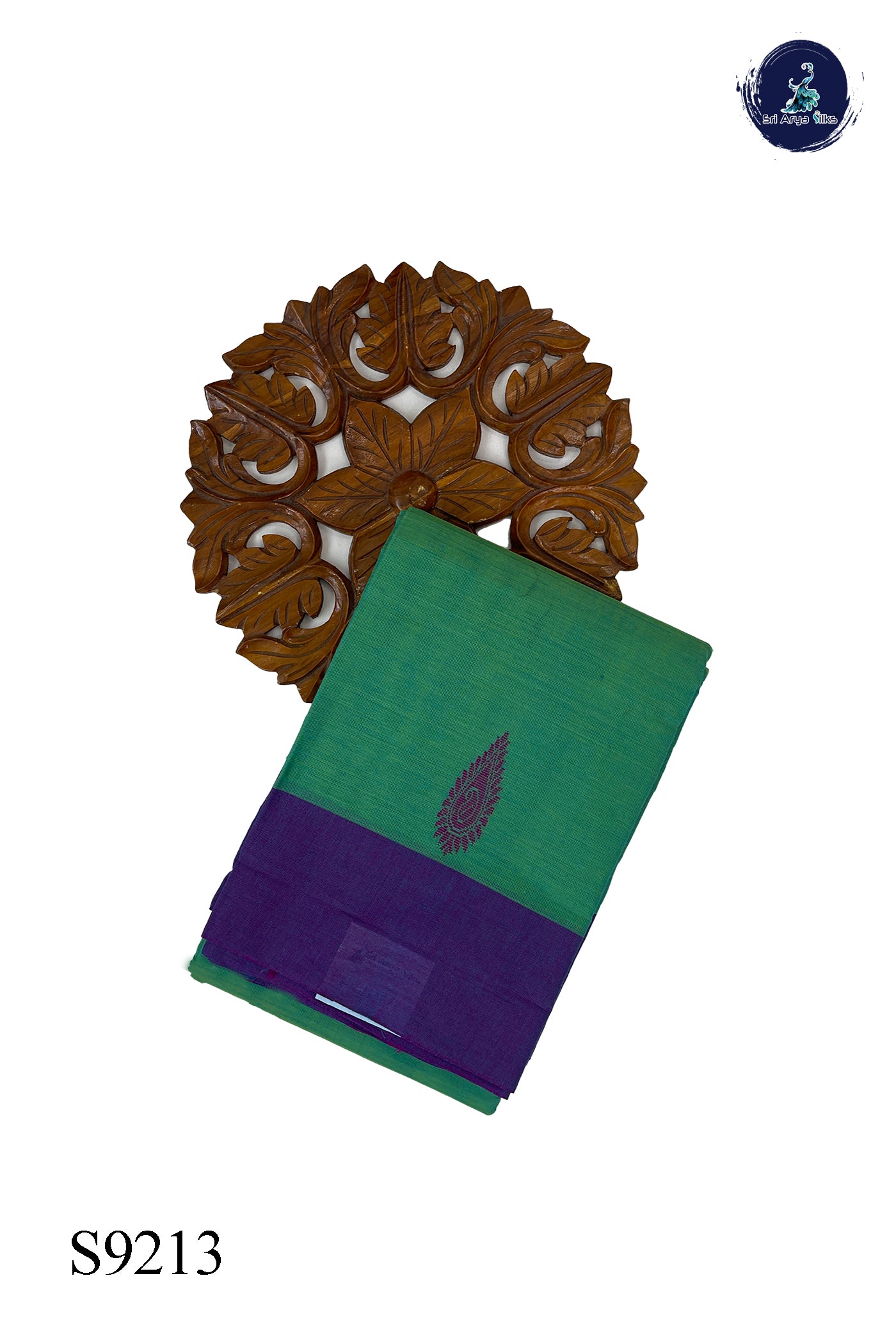 Dual Tone Turquoise Kanchi Cotton Saree With Buttas Pattern