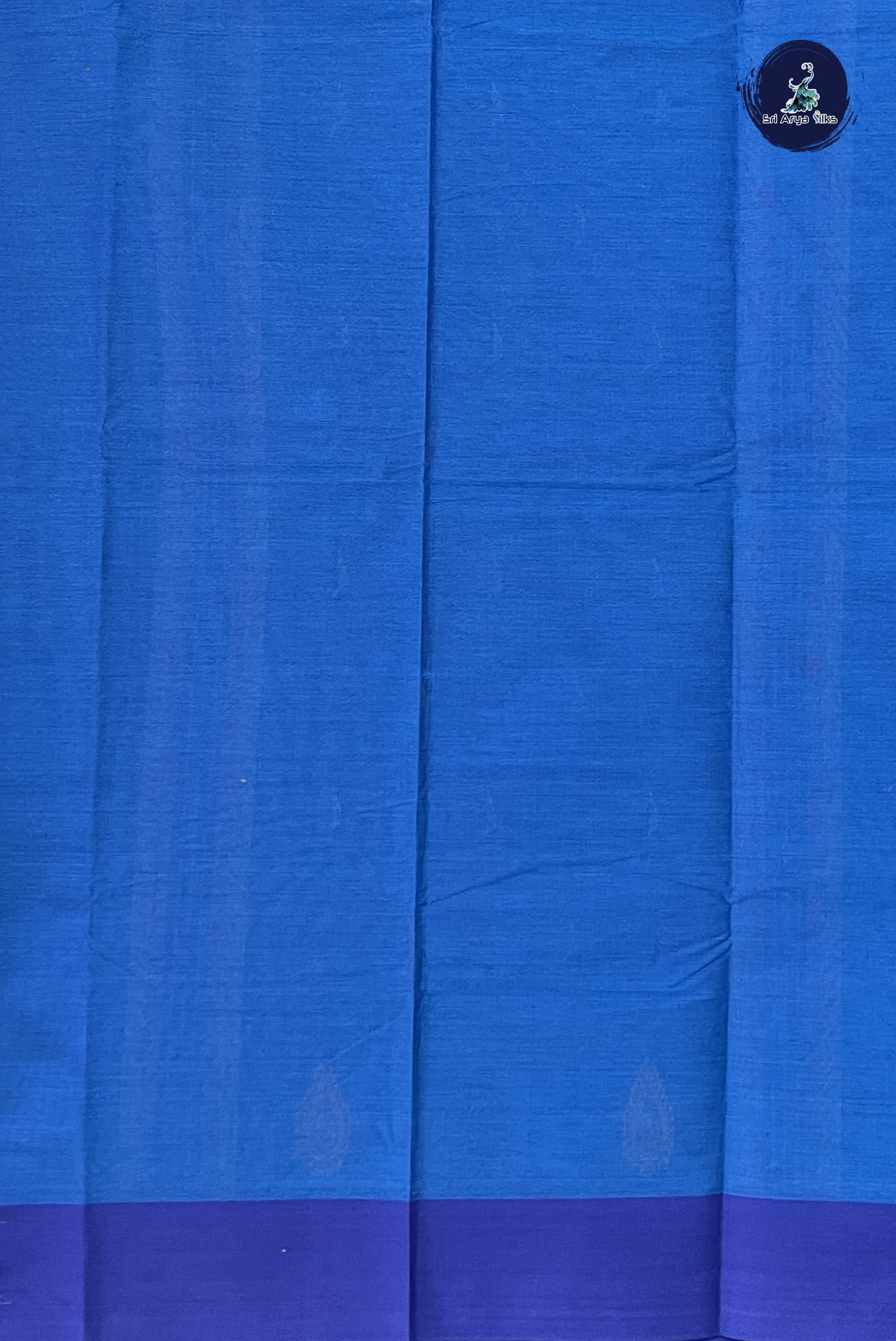 Copper Sulphate Blue Kanchi Cotton Saree With Buttas Pattern