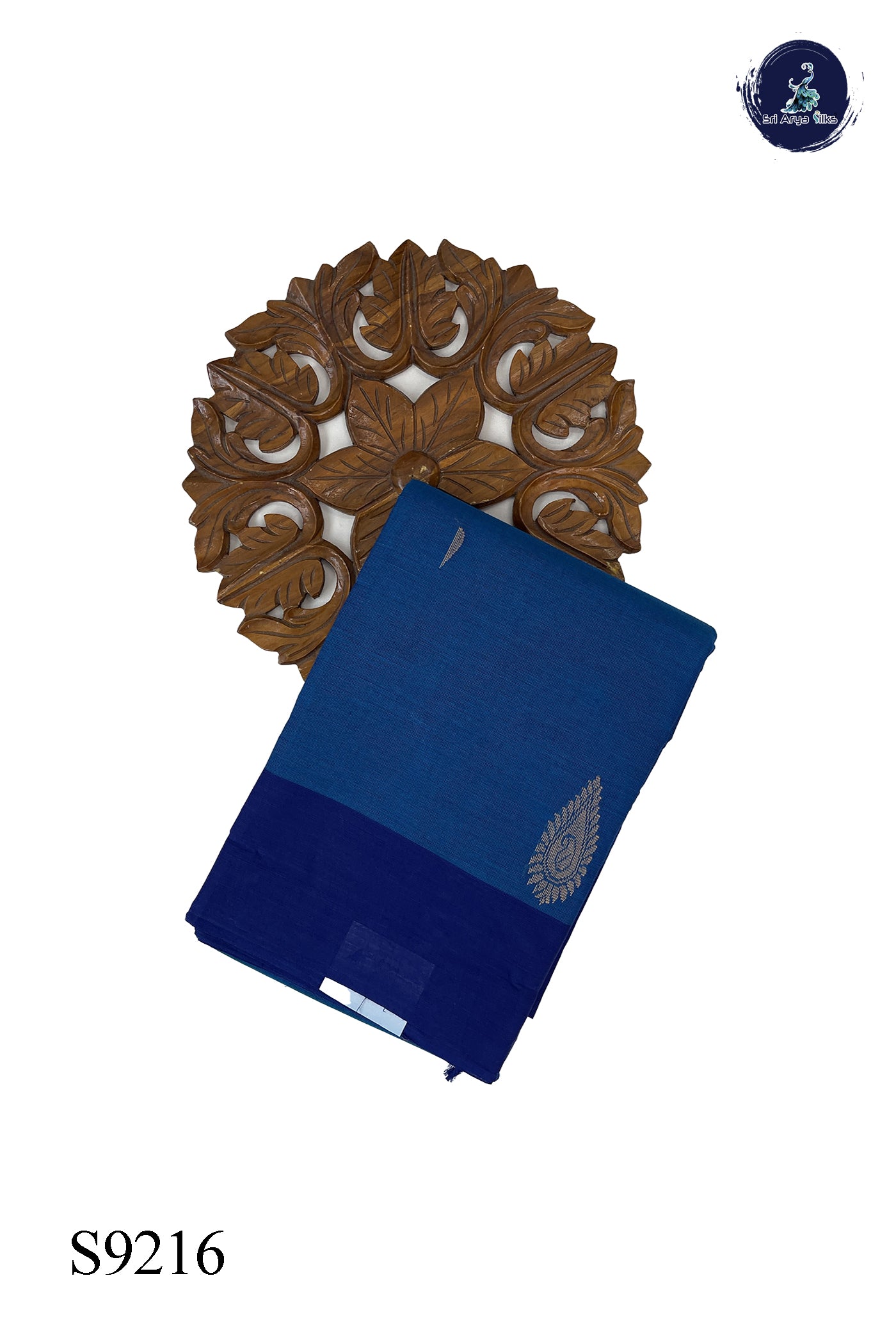 Copper Sulphate Blue Kanchi Cotton Saree With Buttas Pattern