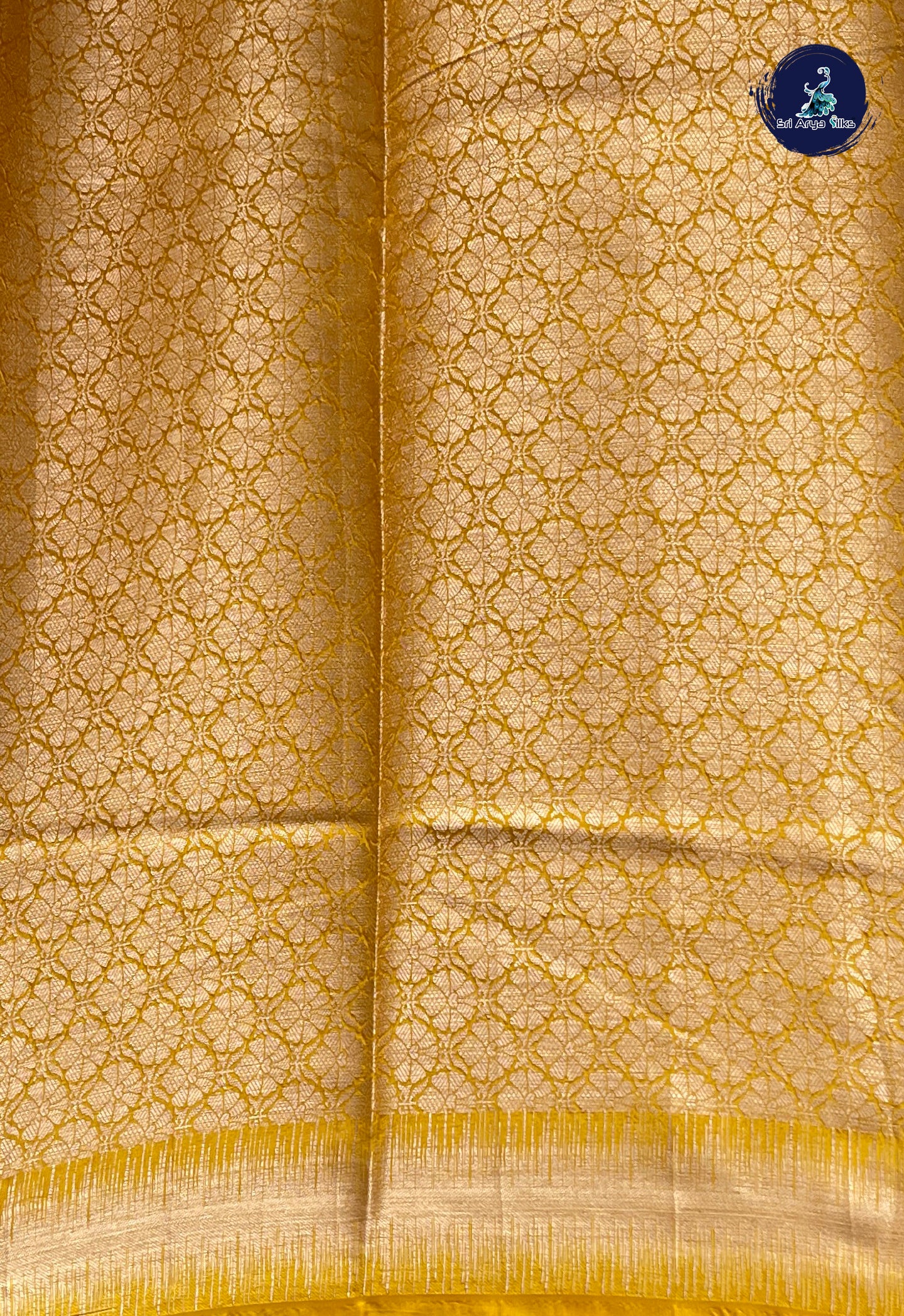 Mustard Yellow Semi Raw Silk Saree With Zari Woven Pattern