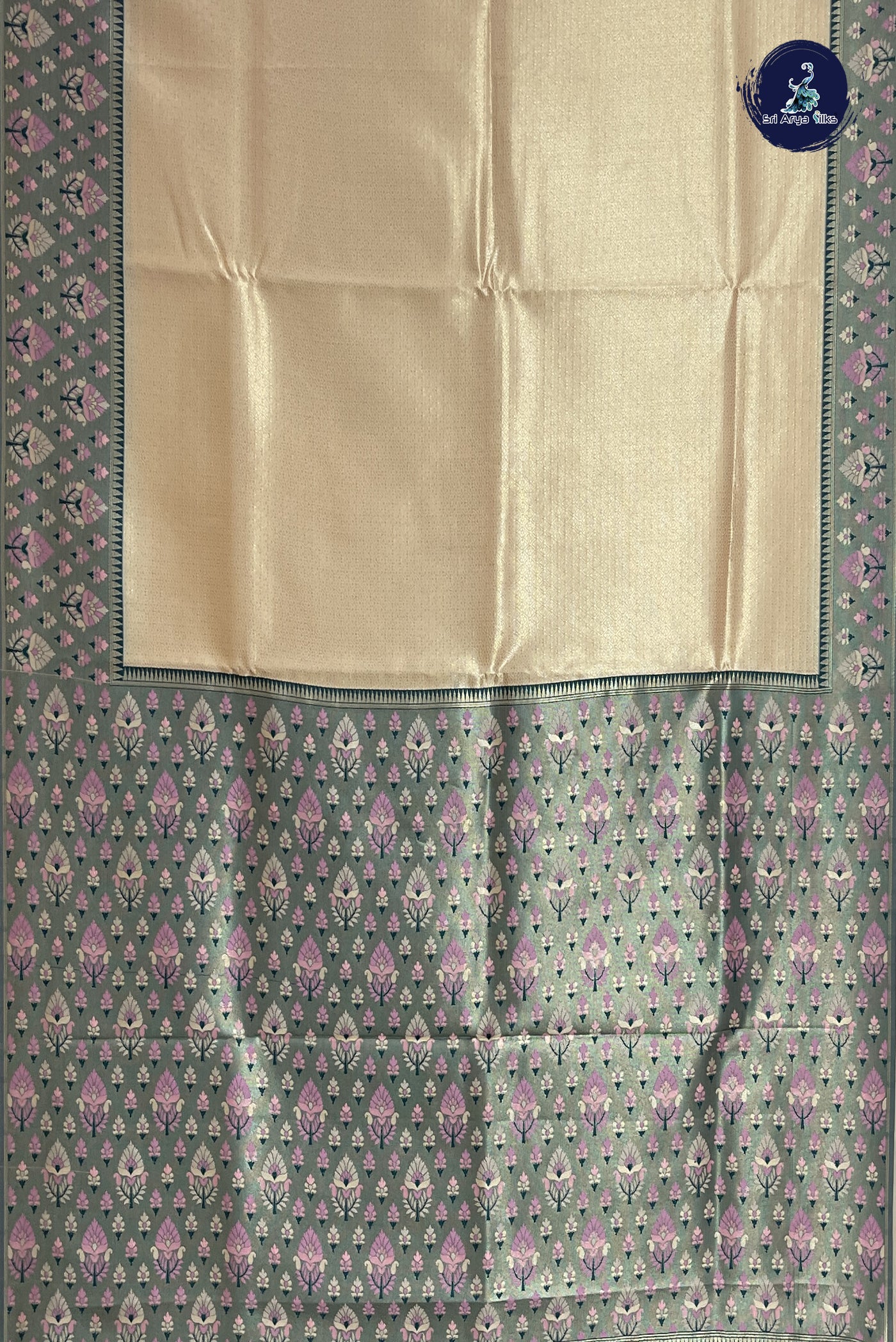 Peach Semi Banarasi Saree With Jacquard Pattern