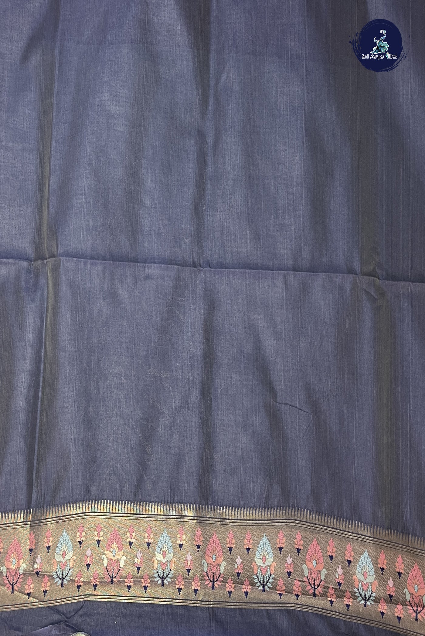 Light Blue Semi Banarasi Saree With Jacquard Pattern