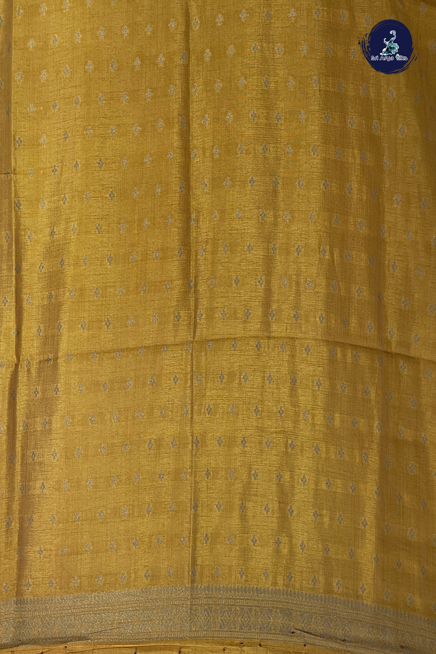 Lite Mustard Orange Semi Tussar Saree With Jacquard Pattern