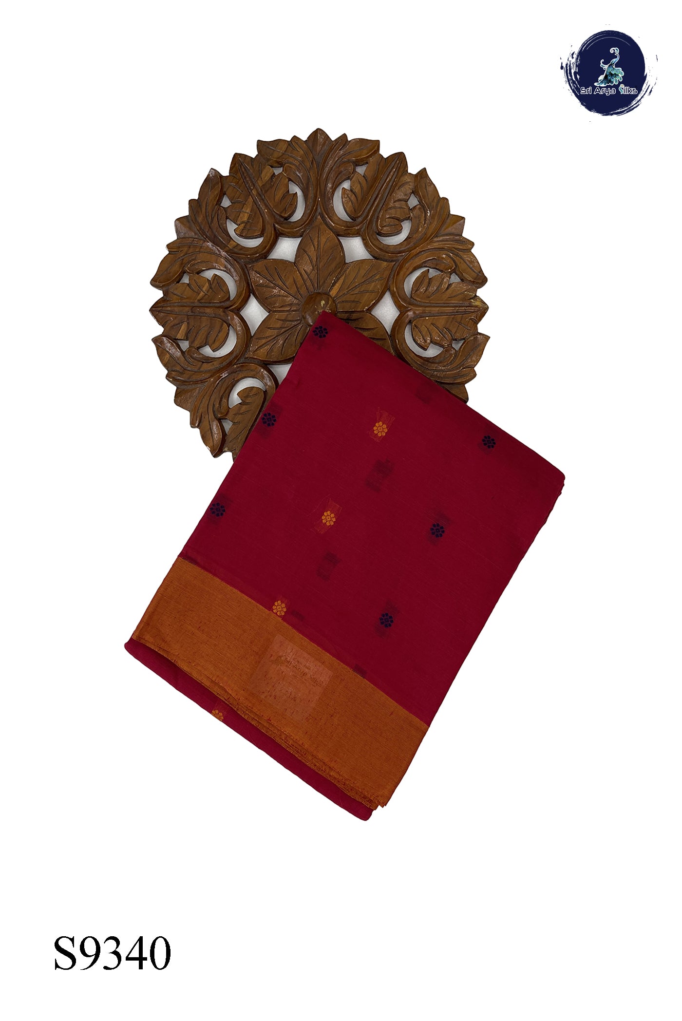 Red Kanchi Cotton Saree With Thread Work Pattern