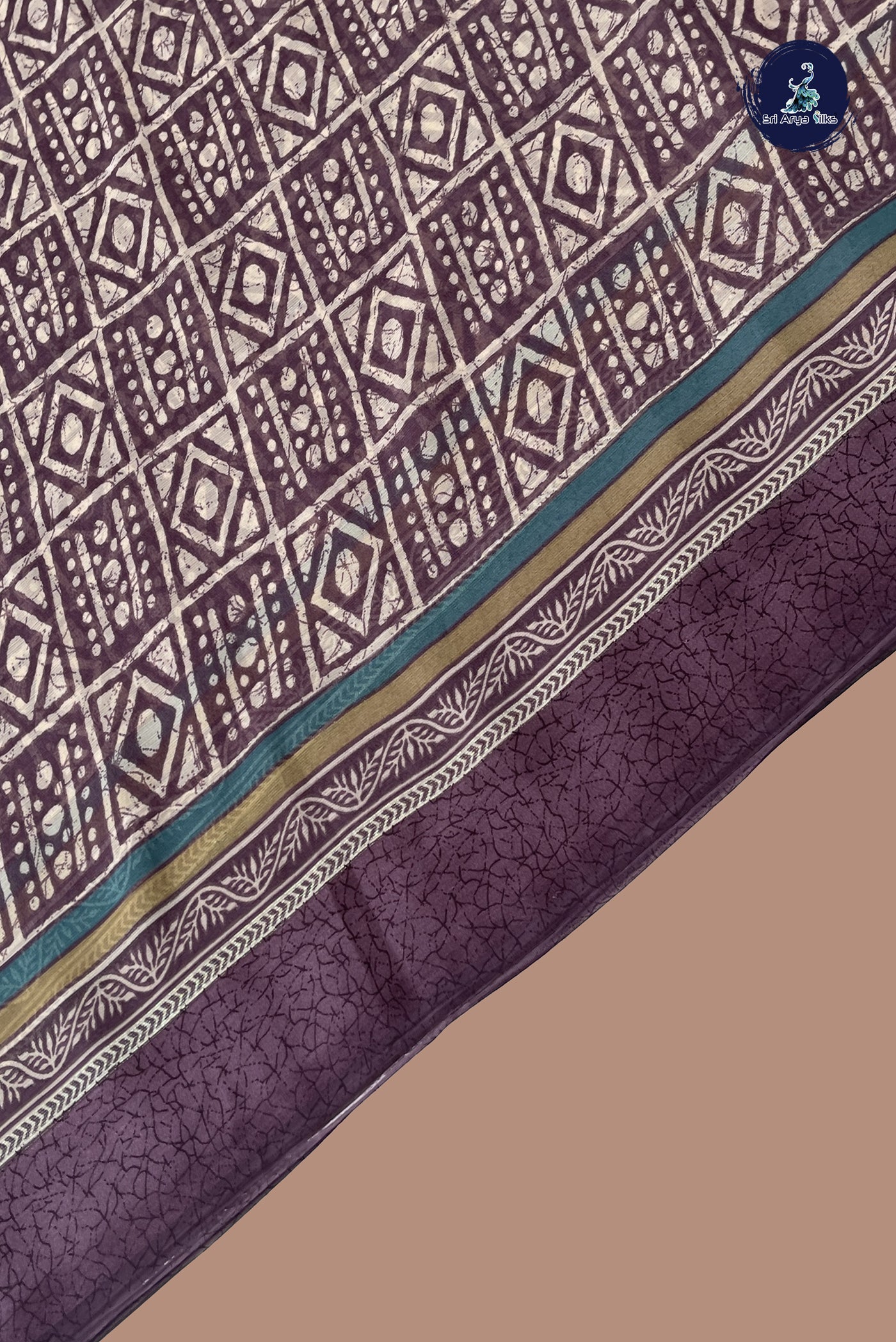 Lavender Chiffon Saree  With Printed  Pattern