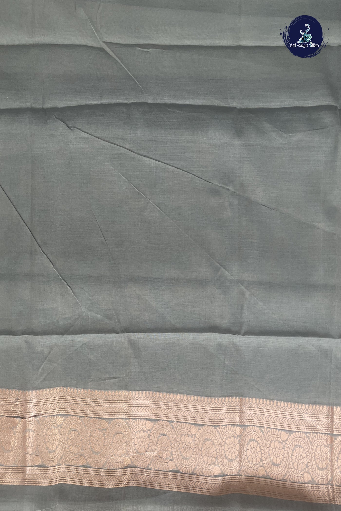 Grey Art Silk Saree With Jamdani Work Pattern