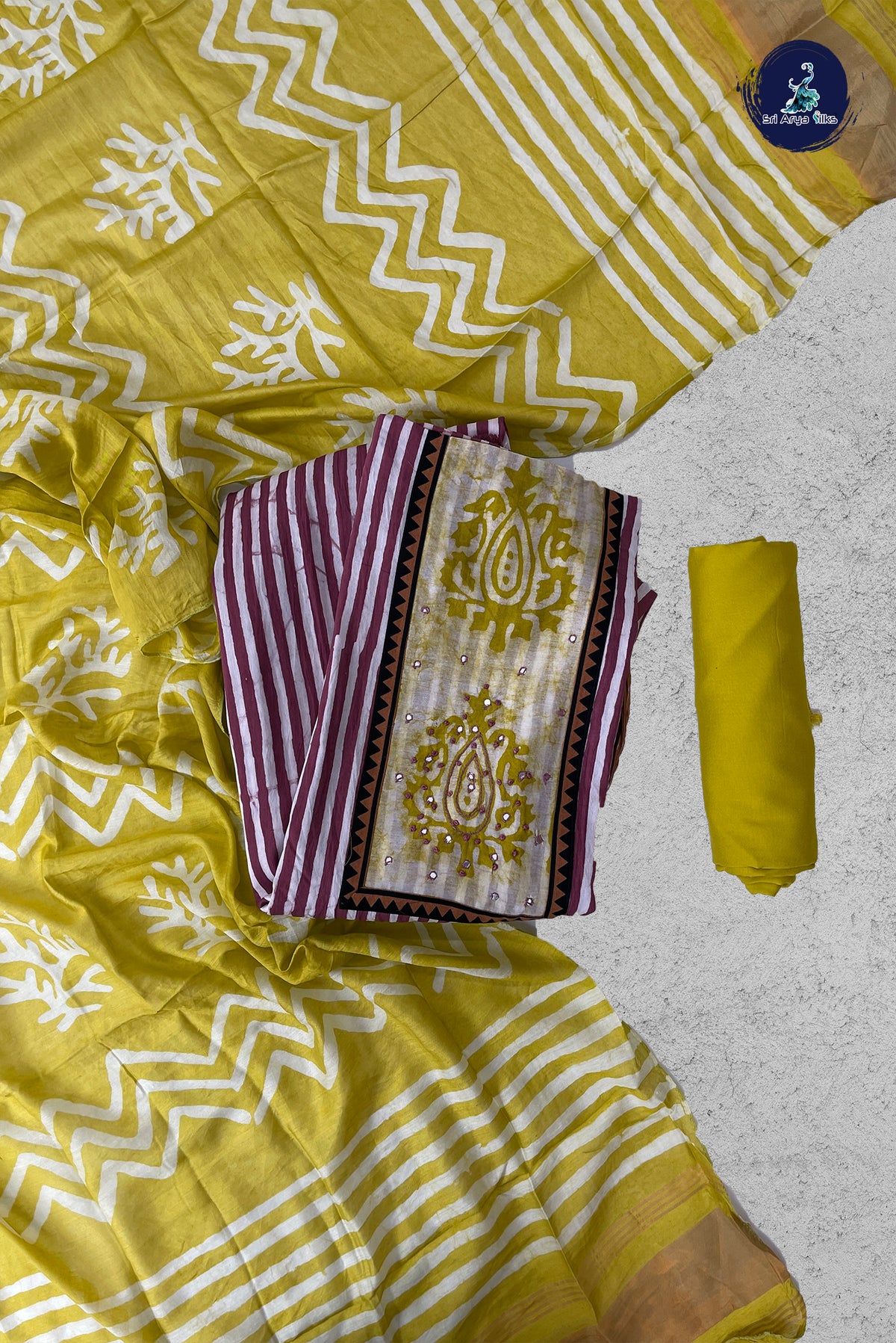 Mauve Cotton Unstitched Salwar Suit