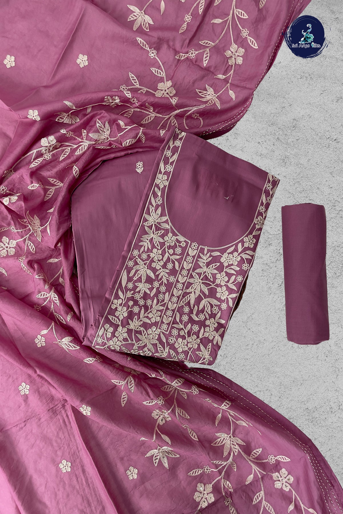 Onion Pink Semi Banarasi Unstitched Salwar Suit