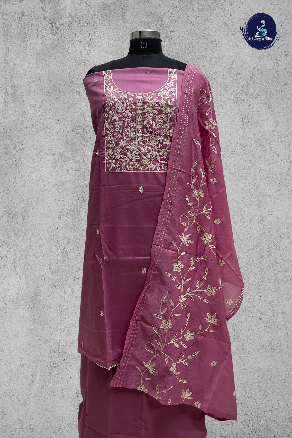 Onion Pink Semi Banarasi Unstitched Salwar Suit