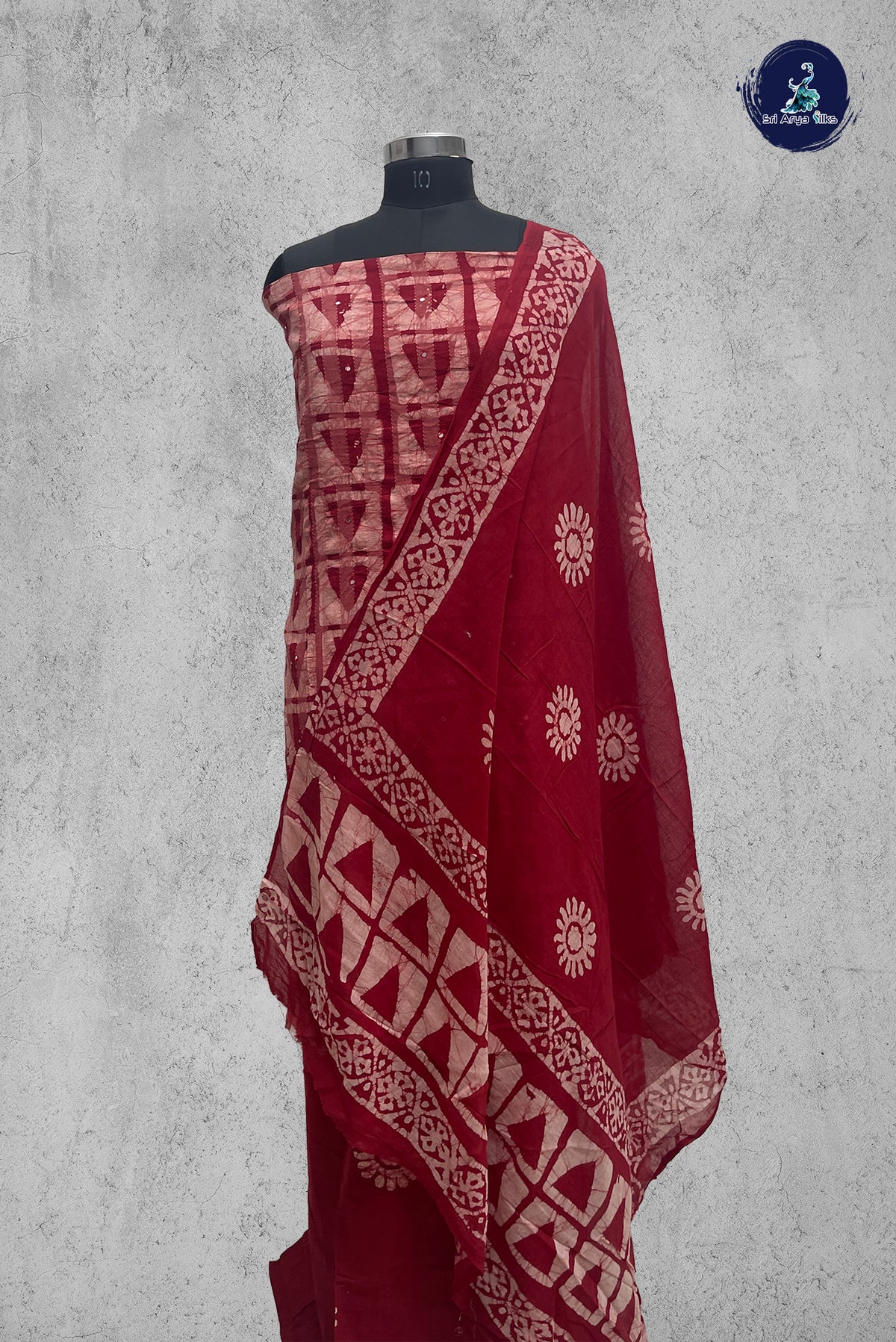 Pink Cotton Unstitched Salwar Suit