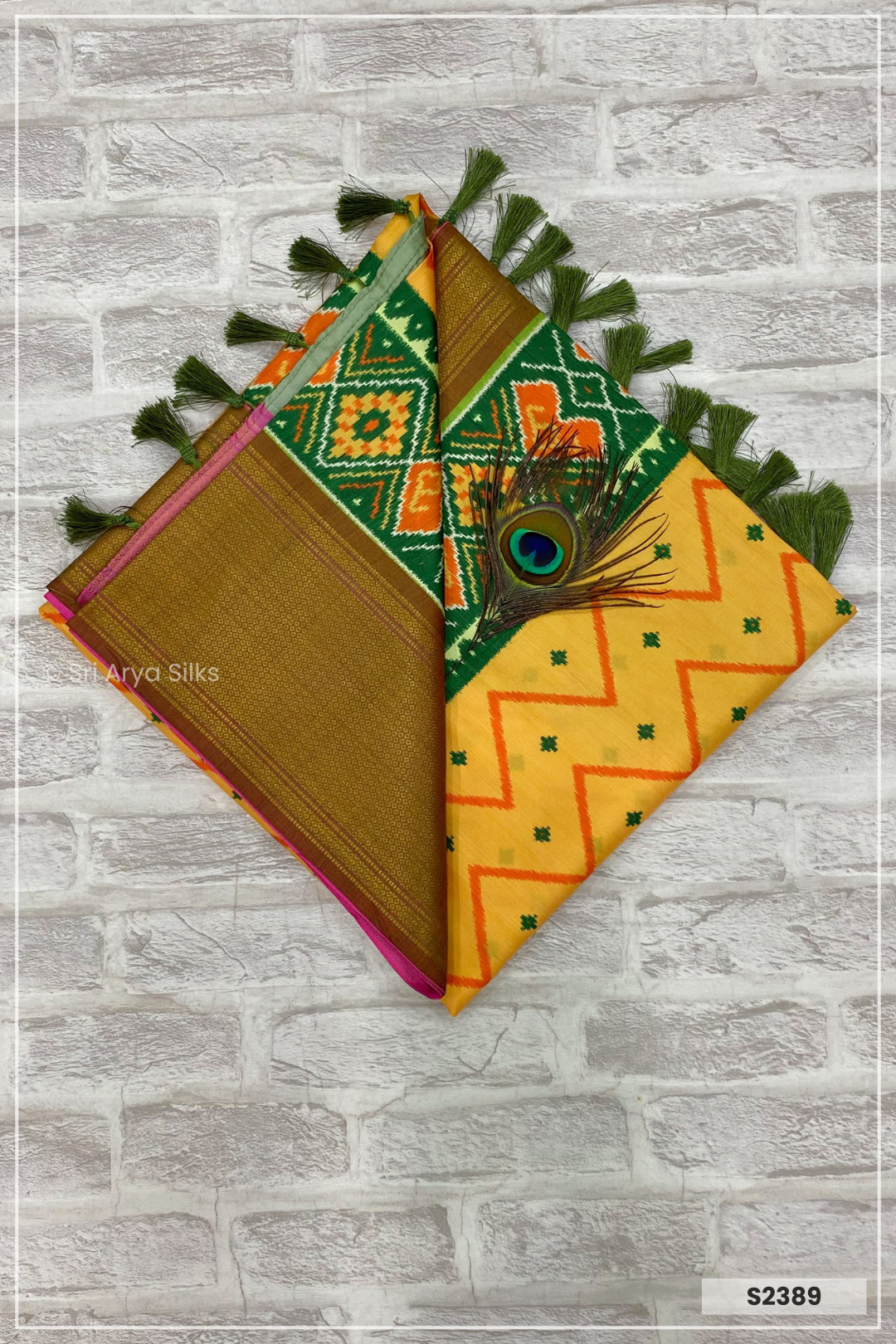 Sadanas Yellow &  Green Sambalpur Silk Sarees.