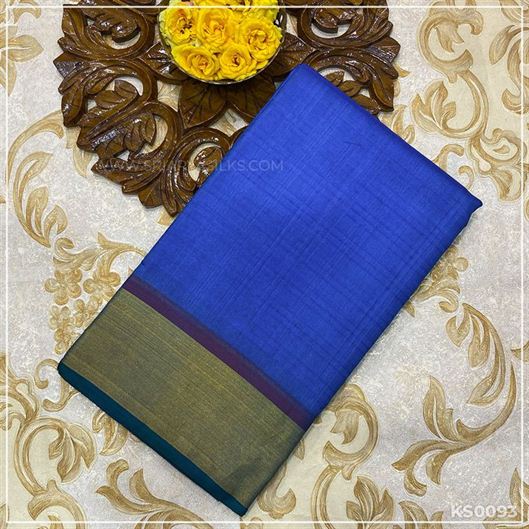 Blue Light Weight Pure Kanchivaram Silk Saree from Sri Arya Silks, Chennai