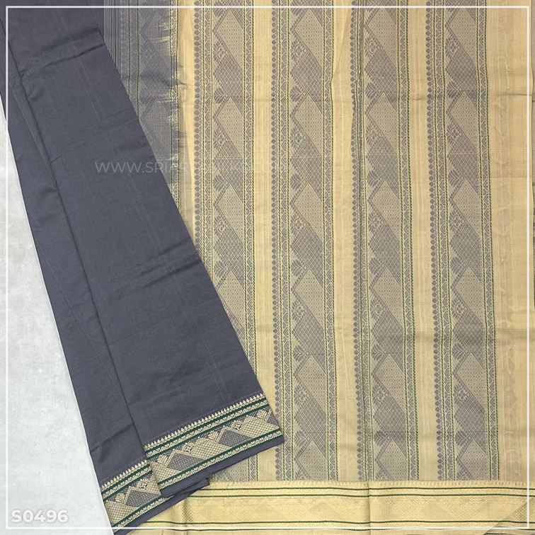 Sadanas Grey Semi Silk Cotton Saree from Sri Arya Silks, Chennai