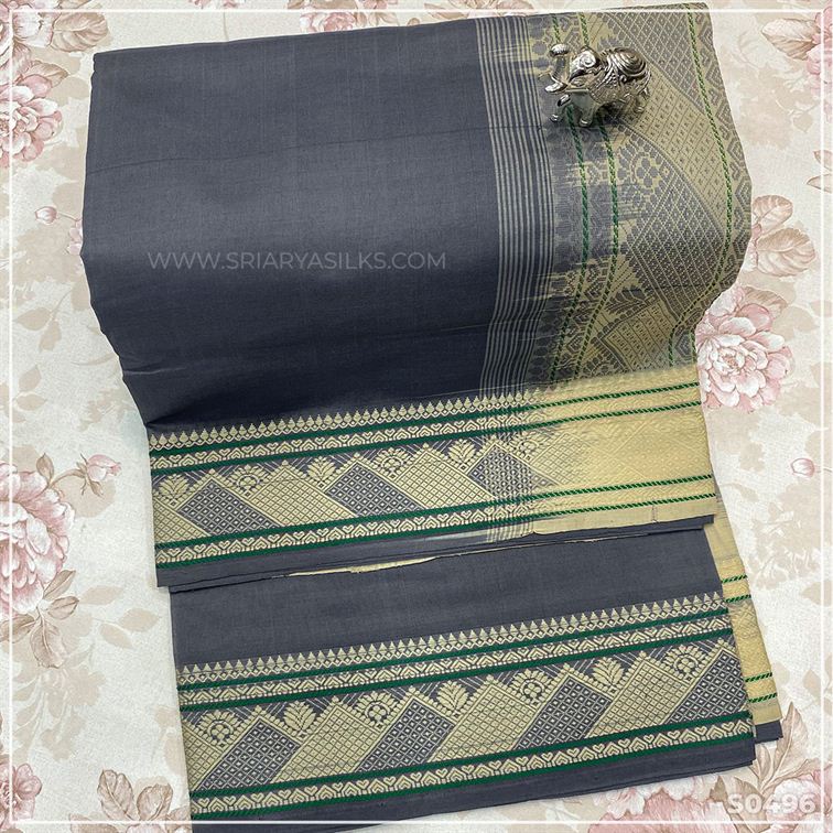 Sadanas Grey Semi Silk Cotton Saree from Sri Arya Silks, Chennai