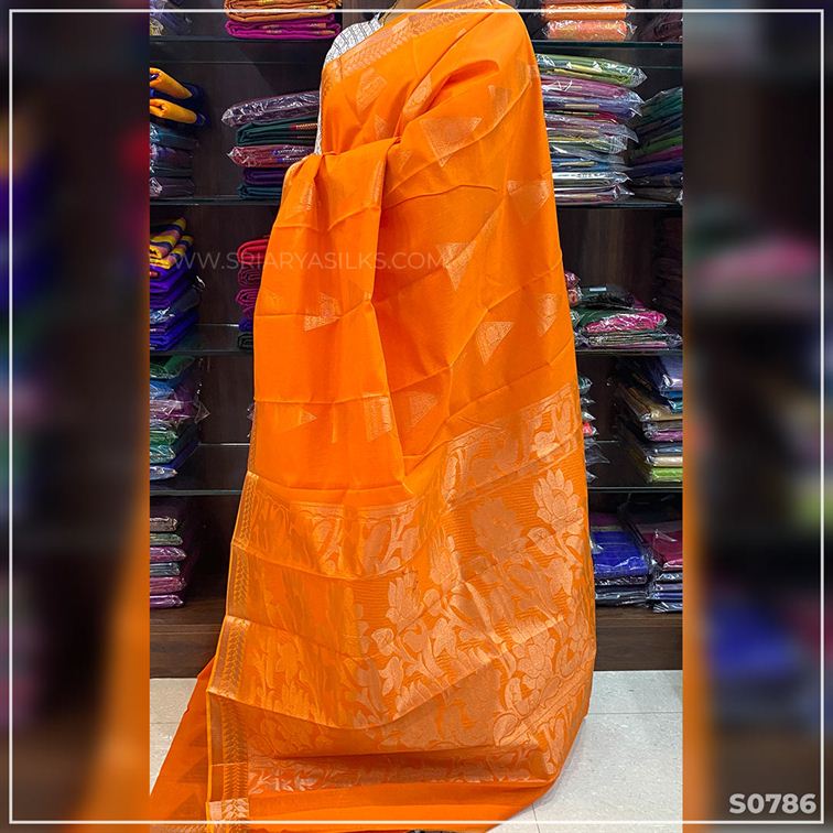 Fancy Orange And Fanta Colour Designer Saree at best price in Surat